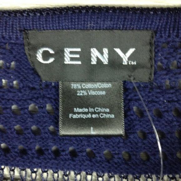 CENY Knit Long Sleeve Crewneck Blouse size L. - Picture 4 of 4